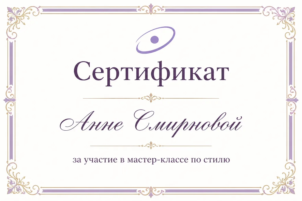 Грамота / Сертификат, пример 1